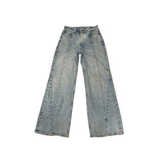 Arizona Jean Co.‎ Light Wash Hi-Rise Wide Leg Seams Jeans Size 7 Flare Juniors